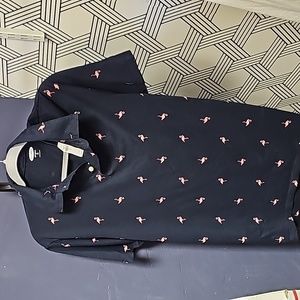 Old Navy Navy Blue Polo with Pink Flamingos NWT